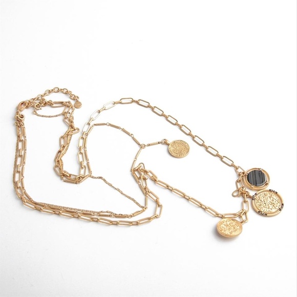 NEW Stella & Dot Gold Dez Pendant 3 in 1 Necklace - Picture 6 of 6